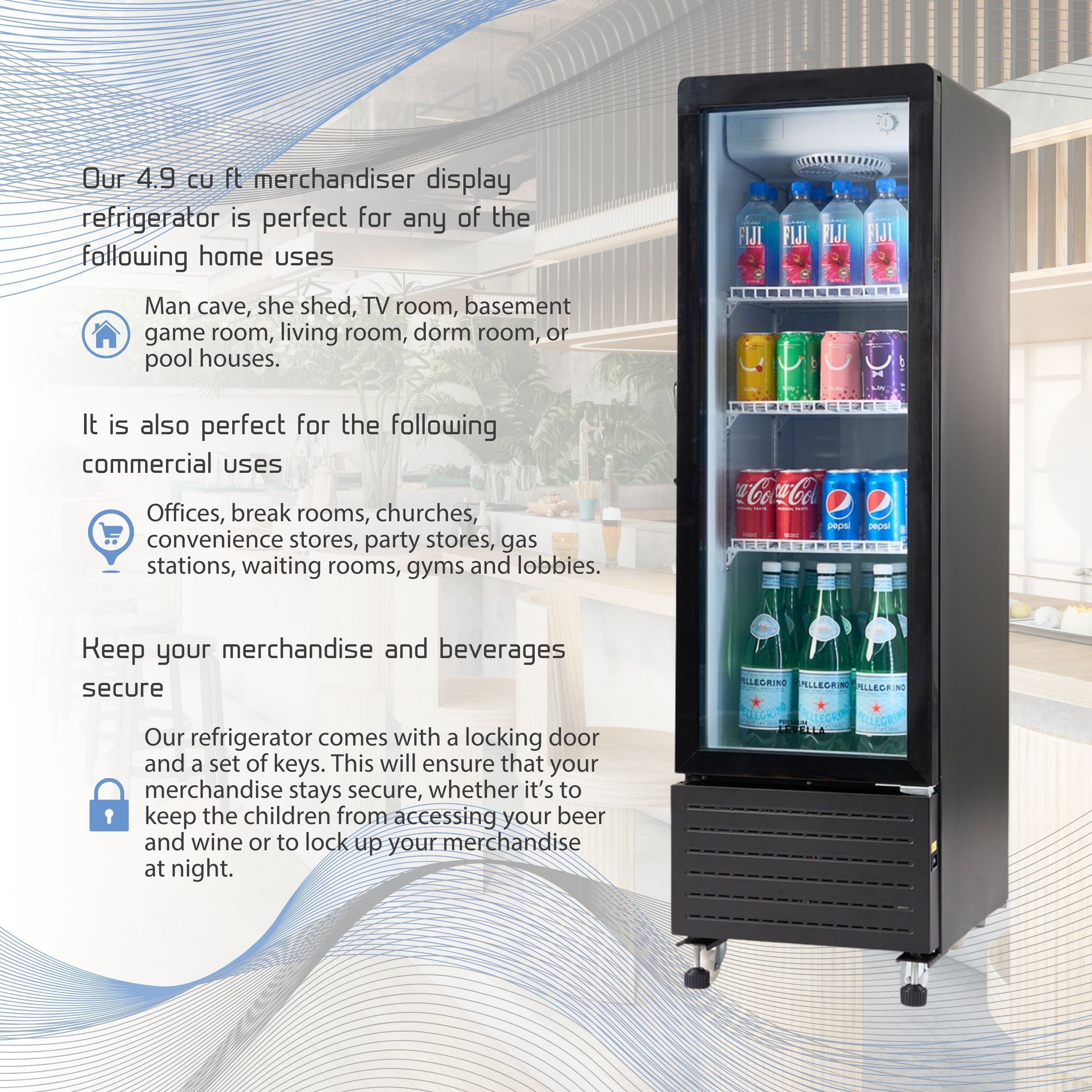 Premium Lavella® 4.9 Cu. Ft. Single Door Display Refrigerator.