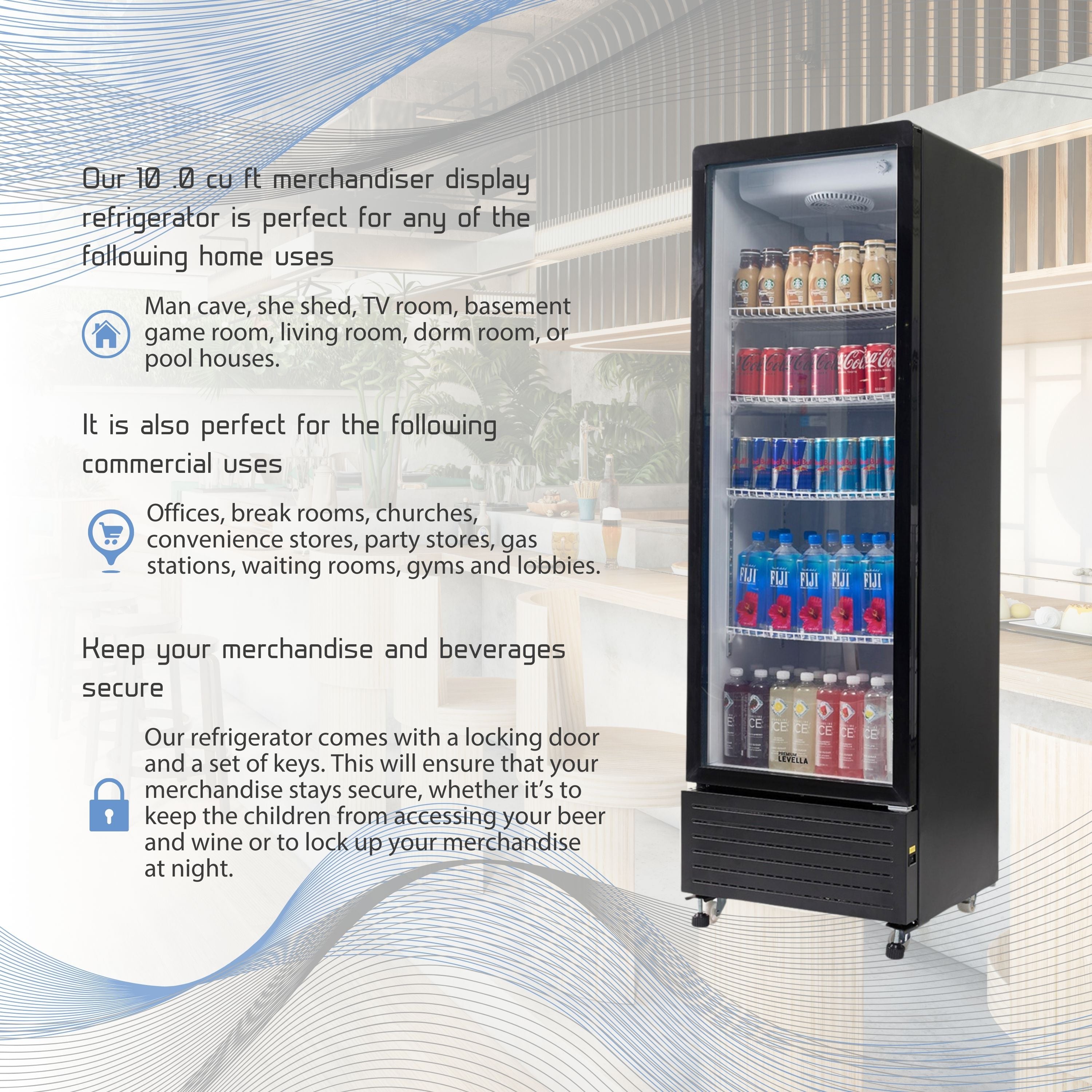 Premium Levella® 10.0 Cu. Ft. Single Door Display Refrigerator