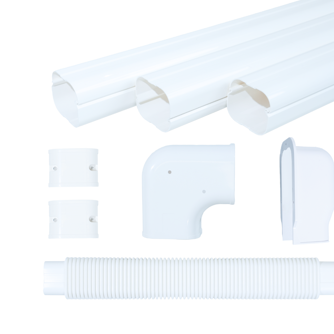 3" PVC Decorative Line Cover Kit Set  & Tubing For Mini-split & Central A/C 13ft length