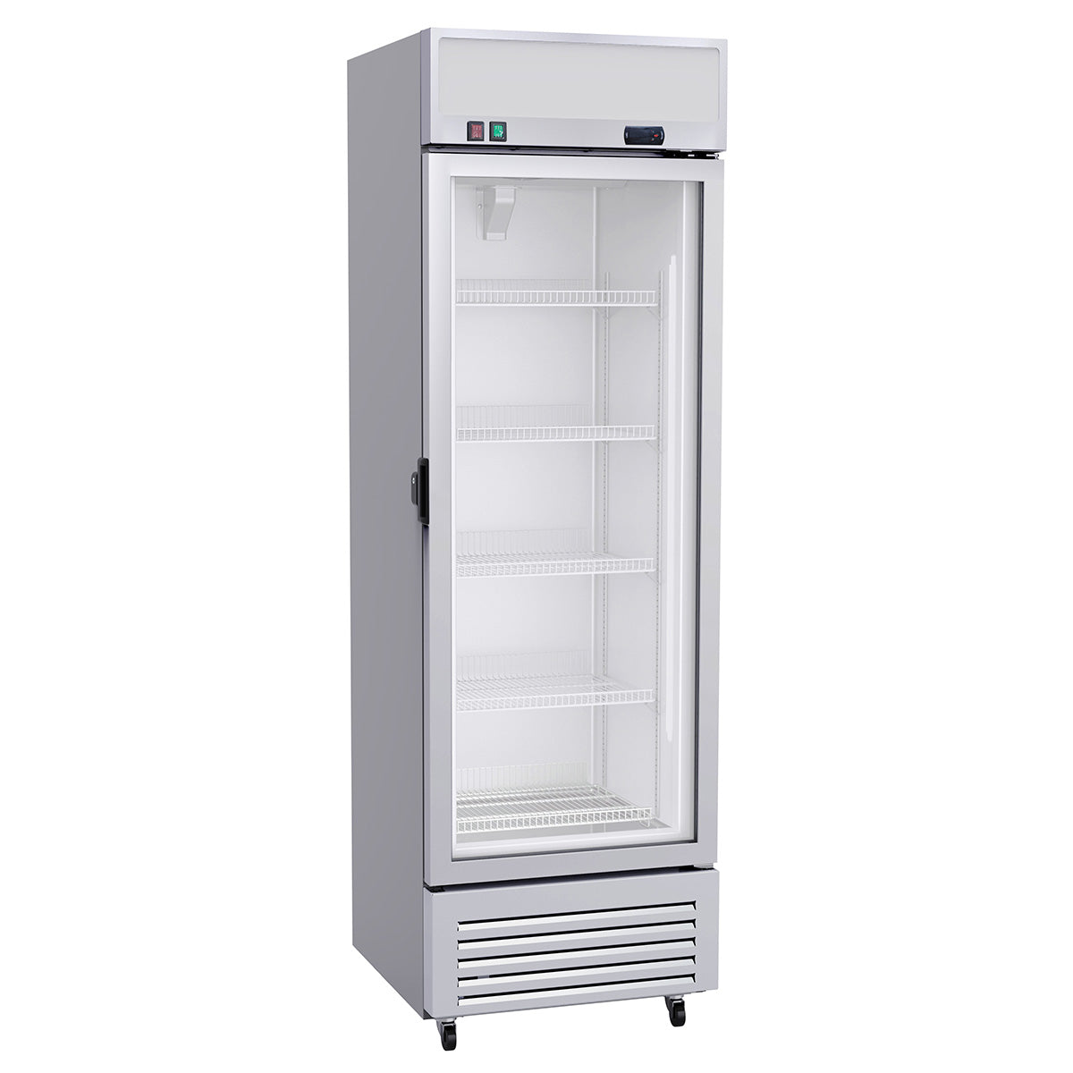 Premium Levella®  11.6 Cu. Ft. Single Glass Door Upright Display Cooler. Merchandiser Refrigerator.