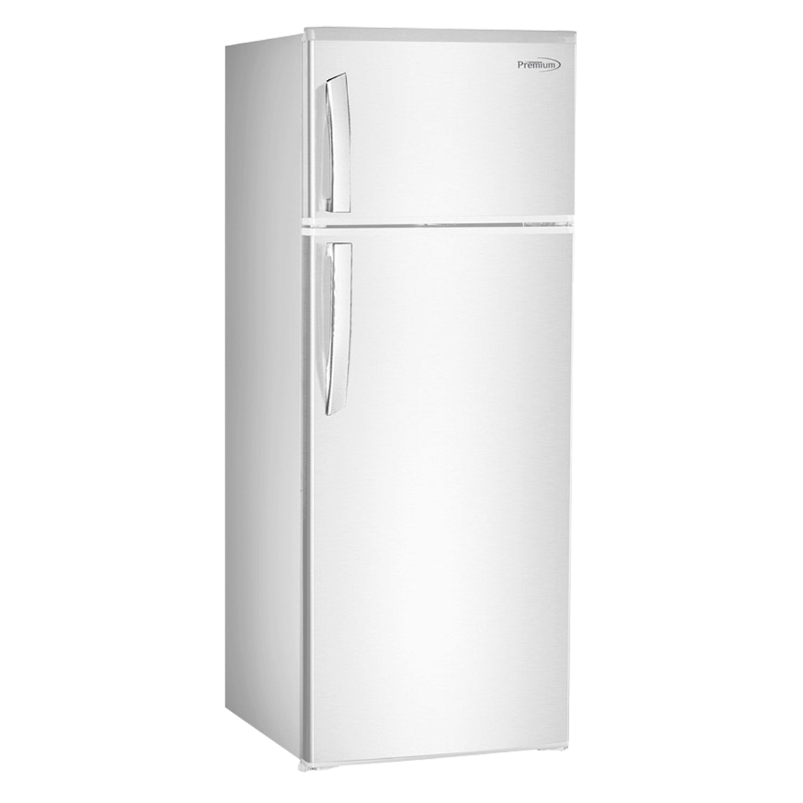 Premium 7.4 Cu Ft Top Freezer Compact Refrigerator Color White Glass Shelves