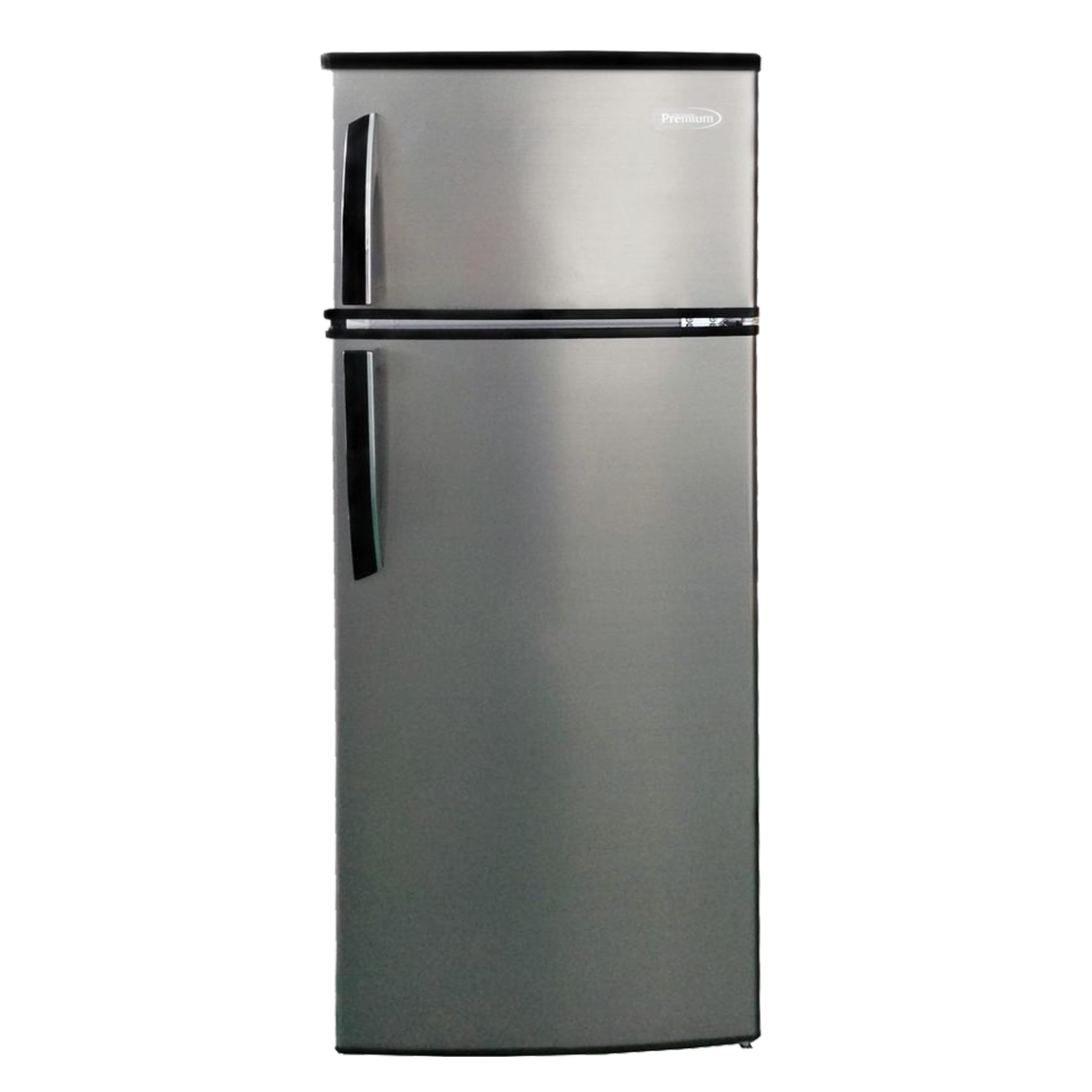 Premium 7.4 Cu Ft Top Freezer Compact Refrigerator Color Silver Glass Shelves