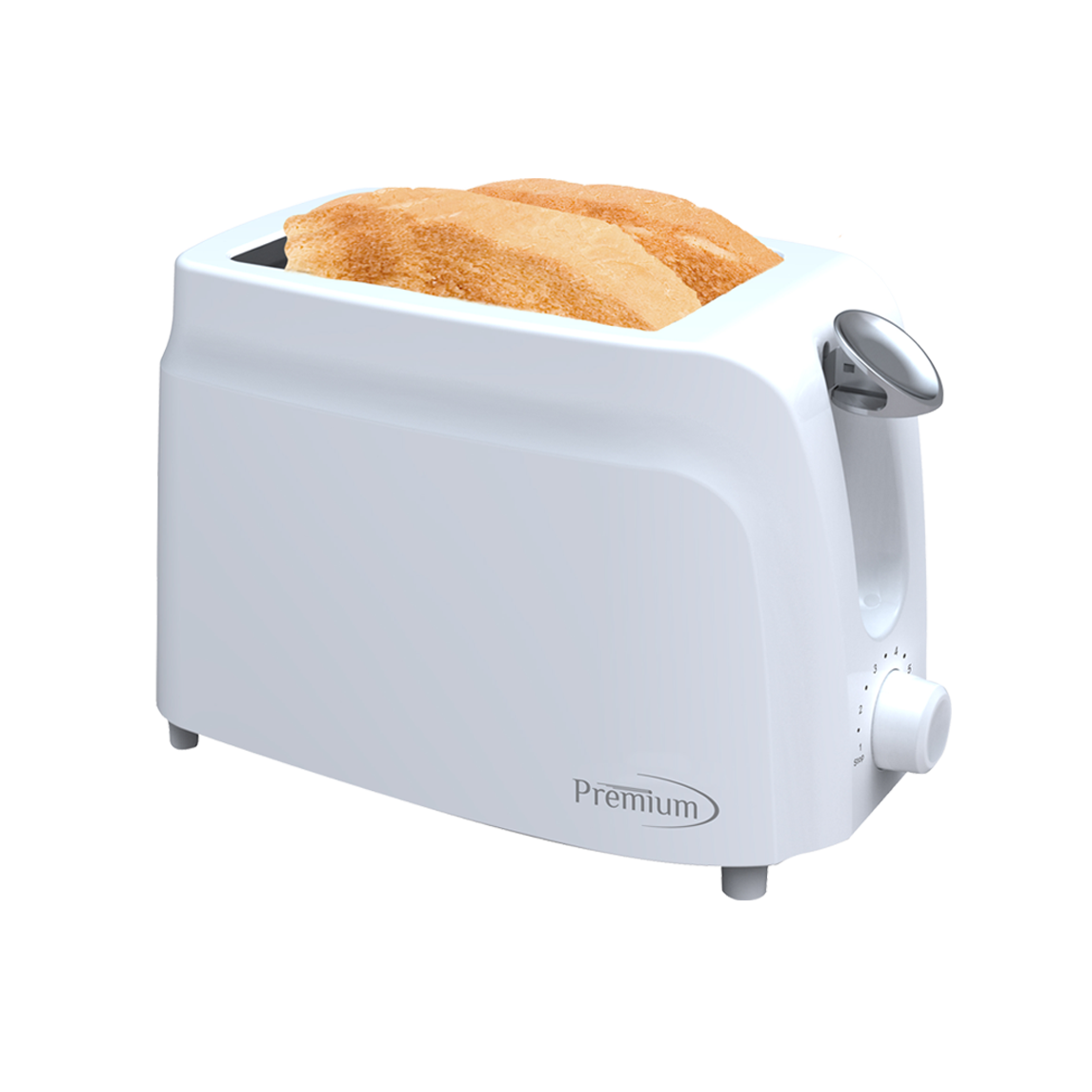 Premium 2 Slice White Toaster Cool touch housing Adjustable browning levels 750W
