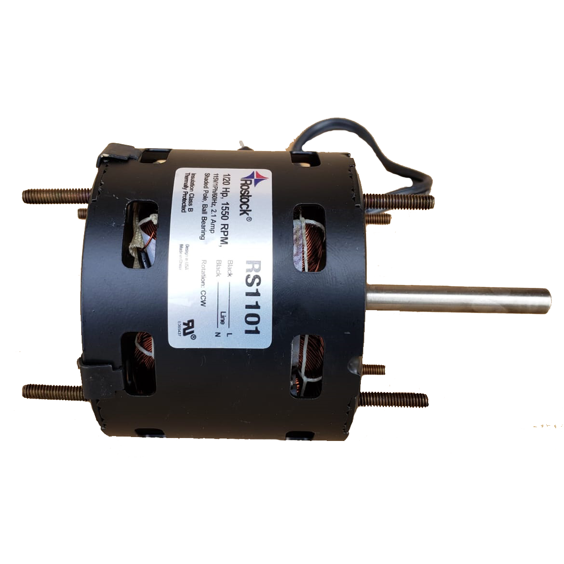 ROSTOCK - SHADE POLE FAN MOTOR 1/20HP 115V 50/60HZ 1550 RPM CCW SHAFT 5/16" BALL BEARING